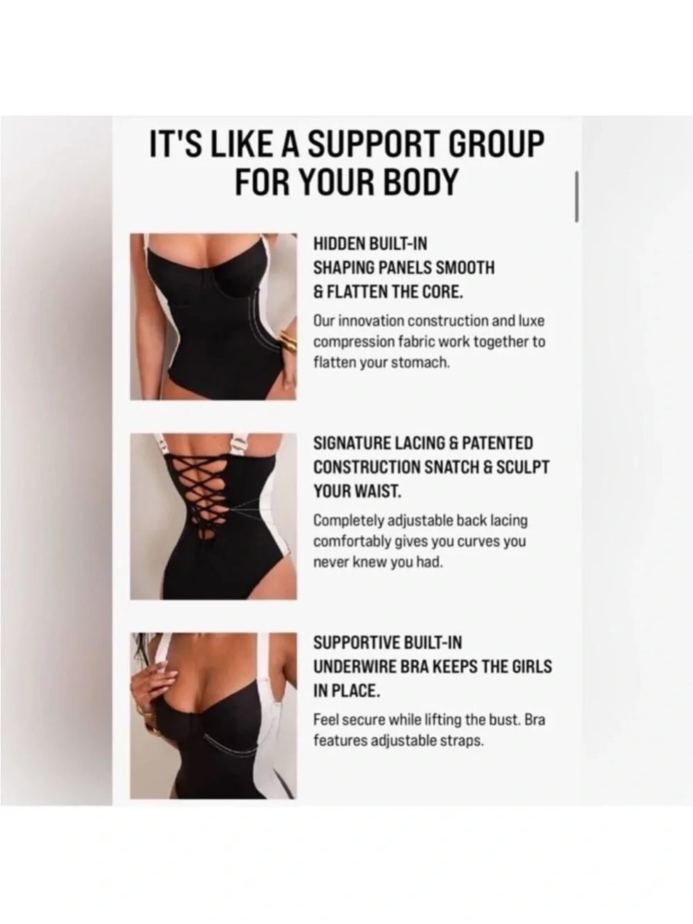 TA3 High Cut Lifty One Piece Swimsuit Small Regular F/G Cup Black Shapewear NWT